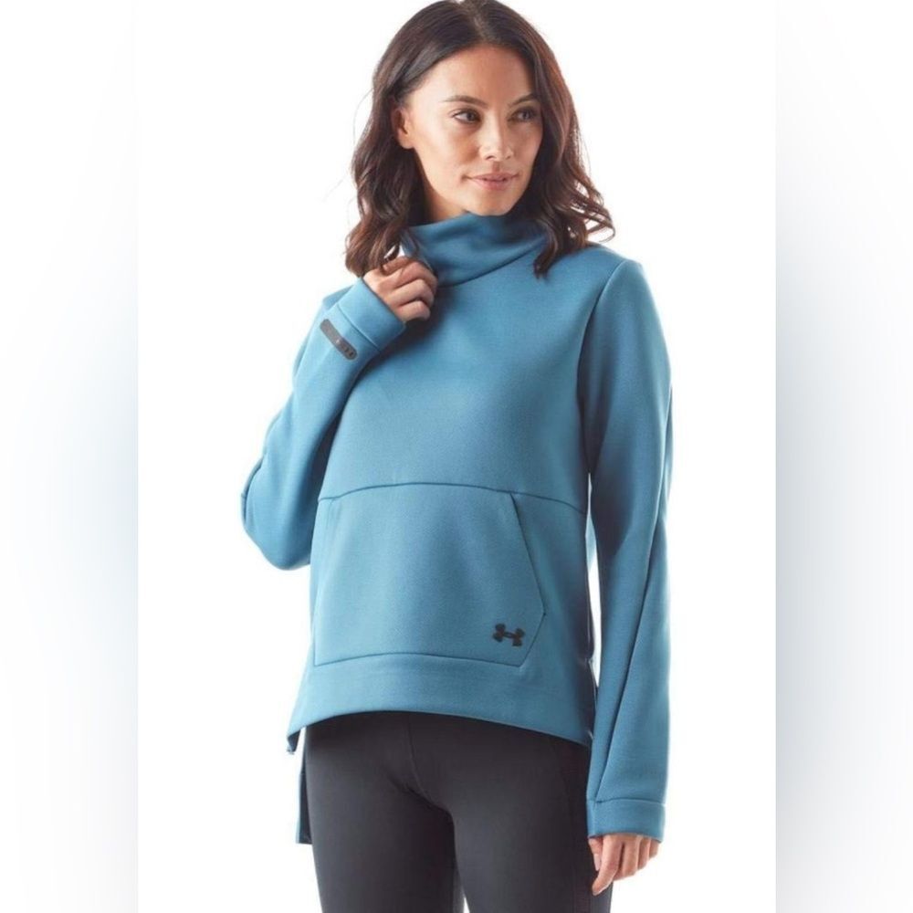 Under Armour Sweatshirt Women Size Large Teal Move Mock